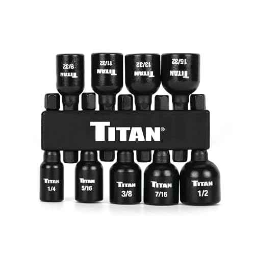 Titan 16298 9-Piece SAE Magnetic Nut Driver Set, Nut Setter Set