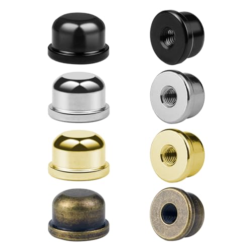 Aecsze 8 Pcs Retro Black Gold Silver Lamp Shade Screw Caps 1/4-27 Thread