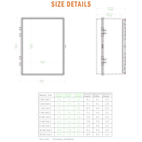 Qukipet IP67 Waterproof Electrical Junction Box Black 8.7 x 6.7 x 4.3 Inches