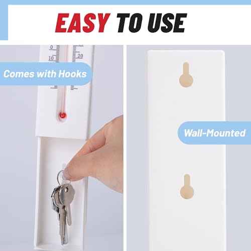 Meejune Hide a Key Outside Thermometer - Outdoor Key Hider with Secret Compartment, Hidden Storage Box for Yard, Garden, Outdoor Use, Large Storage for Keys & Small Items