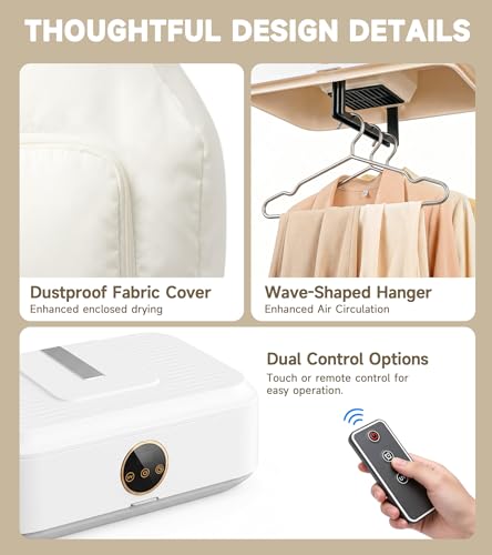 Portable Mini Clothes Dryer with UV Care, Remote, 600W, Compact Foldable Drying Bag