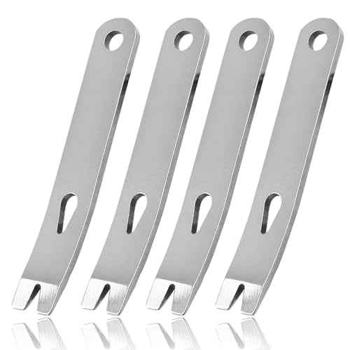 Zorfeter 4 Pcs Mini Pry Bar, Pocket Stainless Steel Pocket Crank Crowbar Small Prybar EDC Tool Survival Opener, 3 Inch Length