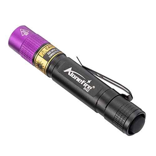 Alonefire SV62 Mini 3W UV Flashlight 365nm Portable Ultraviolet Black Light Very Small EDC for Minerals, Pet Urine Detector, Scorpions, Finding Stains, Money Detection with AAA Battery Easy to Replace