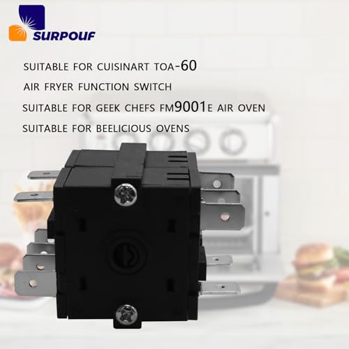 SURPOUF FZ31-9E/FZ31-10 Oven Function Rotary Switch for Cuisinart TOA-60 & Beelicious