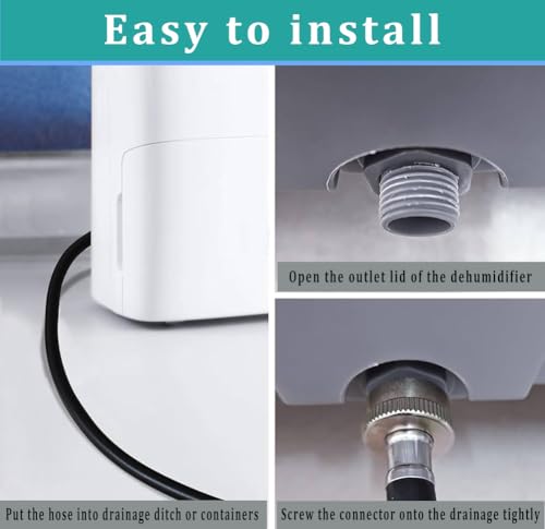 5FT Black Dehumidifier Drain Hose with 3/4” Brass FHT Connector - Rustproof & Leak-Proof