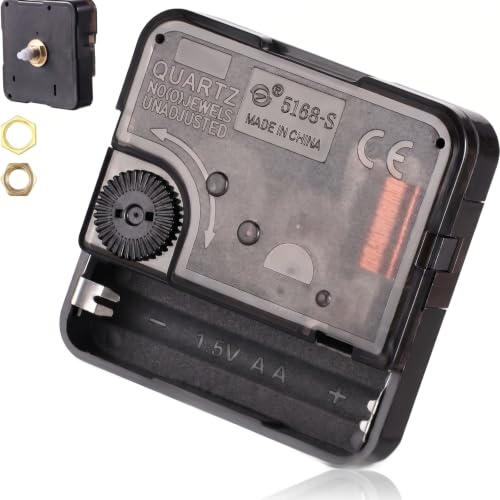 Silent Sweep Quartz Clock Movement Replacement with Plastic Housing - 12888, 5.60x5.60x1.60cm