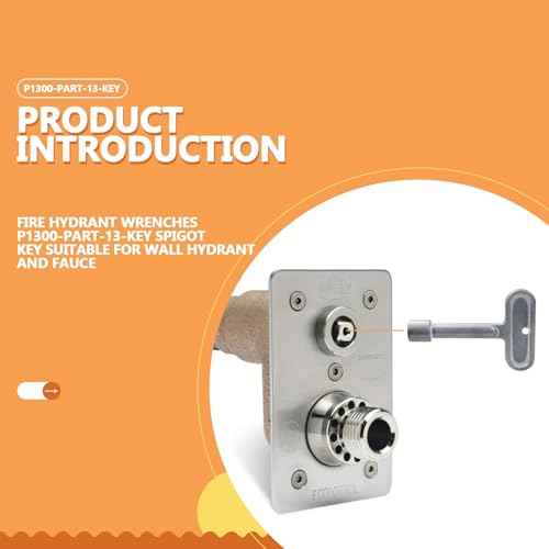 P1300-PART-13-KEY Fire Hydrant Water Spigot Key, Water Key for spigot for Wall Hydrant Water Spigot Lock/Outdoor Faucet Lock, Sink Wrench Faucet Tool, Fire Hydrant Key, Hose Bib Key