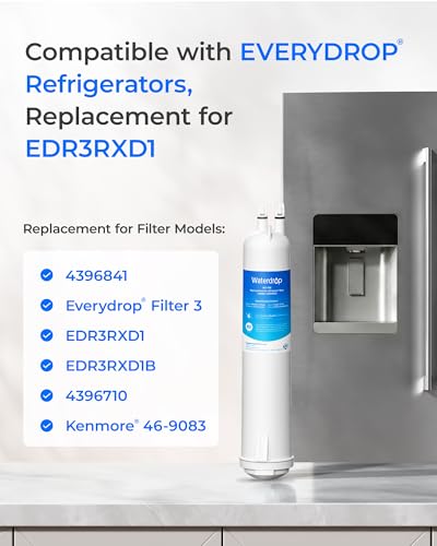 Waterdrop 3-Count Refrigerator Water Filter Replacement for Filter 3 - NSF Certified