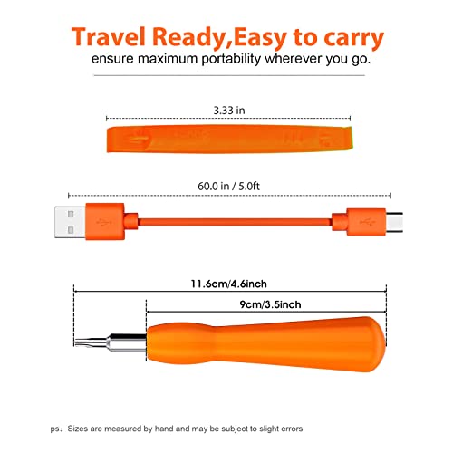 Ring Doorbell Screwdriver Replacement & Charger Charging Cable Cord, Fit Video Doorbell, Video Doorbell 2 3 and Pro & Elite Ring Doorbell Security Screw (Orange)
