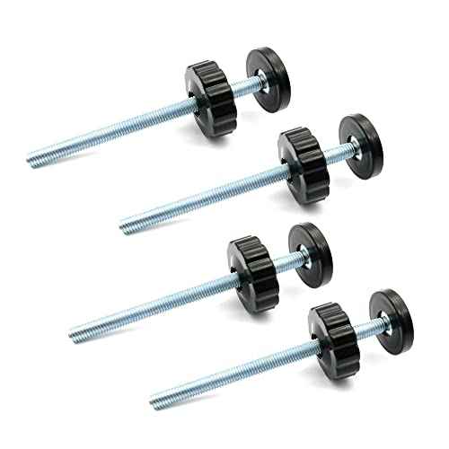 Vmaisi 4 Pack 8MM Baby Gate Threaded Spindle Rod, Replacement Hardware Parts Kit for Pet & Dog Pressure Mounted Safety Gates - Extra Long Wall Mounting Accessories Screws Rods Adapter Bolts Black