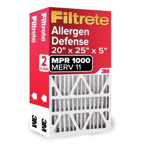 Filtrete 20x25x5 Air Filter MERV 11, Fits Lennox HVAC, 2-Pack, 12-Month