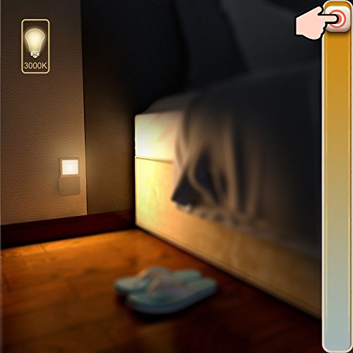 MAZ-TEK Warm White Dimmable Night Light with Auto Dusk to Dawn Sensor - 4 Pack
