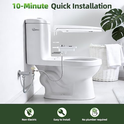 SAMODRA Black Non-Electric Bidet Attachment with Dual Nozzles & Pressure Control