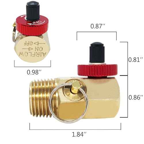 Portable Air Tank Manifold with Fill Port, Aluminum Valve and Relief Bypass, 1/2" MNPT for Air Tank x 1/4" FNPT for Hose x 1/8" FNPT for Gauge