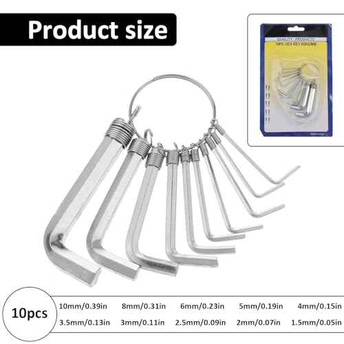 10 in 1 Small Allen Wrench Set 1.5-10 mm L Shape Allen Wrench Tiny Hex Key Set, Portable L Shape Bike Repair Tool Size: 1.5mm, 2mm, 2.5mm, 3mm, 3.5mm, 4mm, 5mm, 6mm, 8mm, 10mm