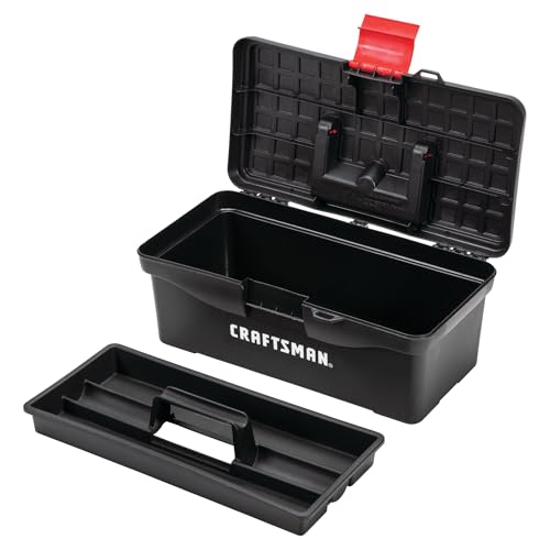 CRAFTSMAN 13-Inch Lockable Tool Box with Interior Tray - Red/Black (Pack of 1)