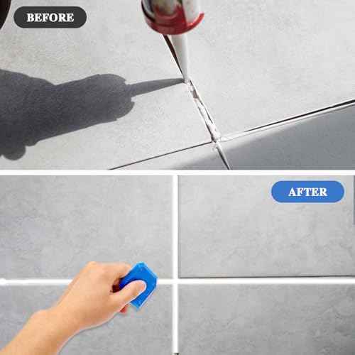 10 PCS Silicone Caulking Tool Set, Sealant Finishing Tool, Caulk Remover Tool, Portable Sealant Scraper, Reuse Grout Scraper for Kitchen Bathroom Floor Window Sealant Sealing Sink (Blue)