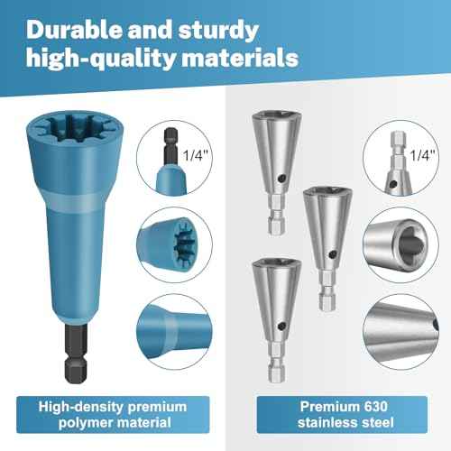 Wire Nut Twister & Wire Twister Tool for Drill, 1/4" Chuck Spin Twist Connector Socket, Compatible with 8-14 AWG, Quick Cable Stripping and Twisting Driver (4pcs)