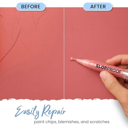 Slobproof Refillable Touch-Up Paint Pen Pack of 2 - Precision Brush Tip for Home Repairs