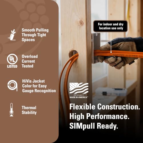 Southwire Romex Simpull 10/2 W/G NM-B Indoor Electrical Cable 50ft