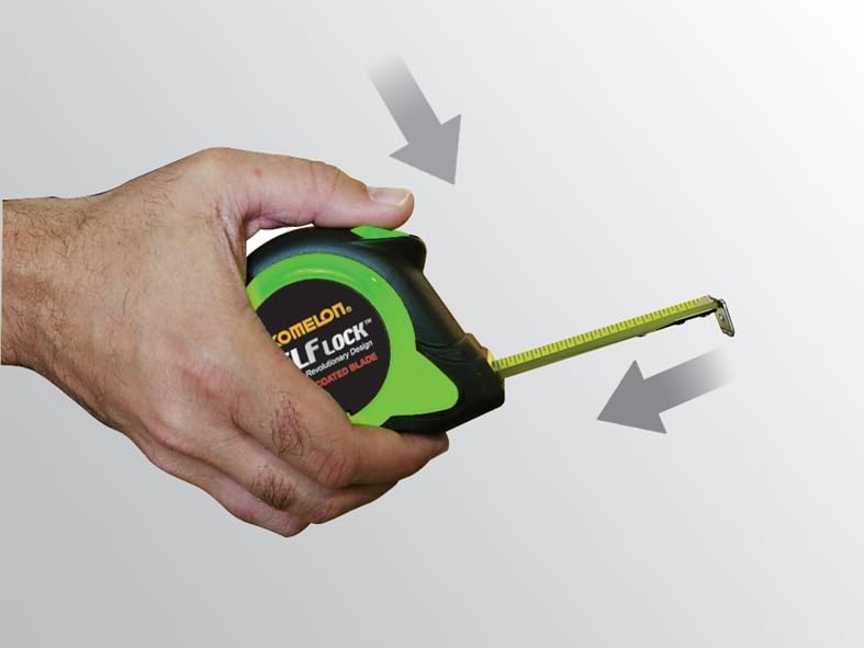 7.6m Komelon Self Lock Power Tape Measure with Retraction Control