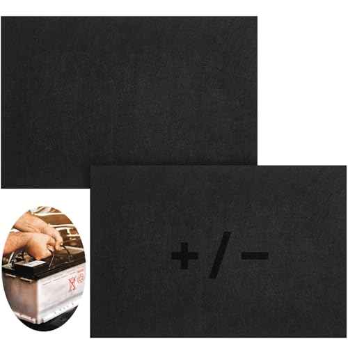 Pangda 2 Pcs Battery Protective Mat Battery Acid Absorbent Mat, Black for Marine Boat(8 x 12 Inch)