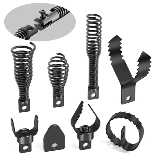 POPULO 8-Piece Drain Snake Drill Attachment Kit for Clog Removal - Fits 5/16-3/4 Inch Cables