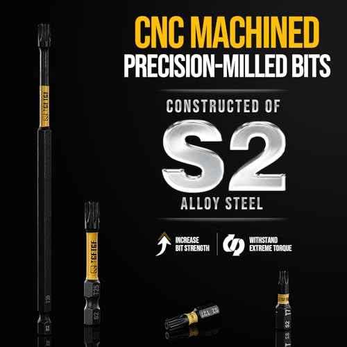 Impact Torx Bit Set 13PCS (TT7-TT40), 2¡± S2 Steel Security Torx, Tamper Proof Torque Star Bit Set with Magnetic CNC Machined Tips, Impact Screwdriver Bits with Storage Case