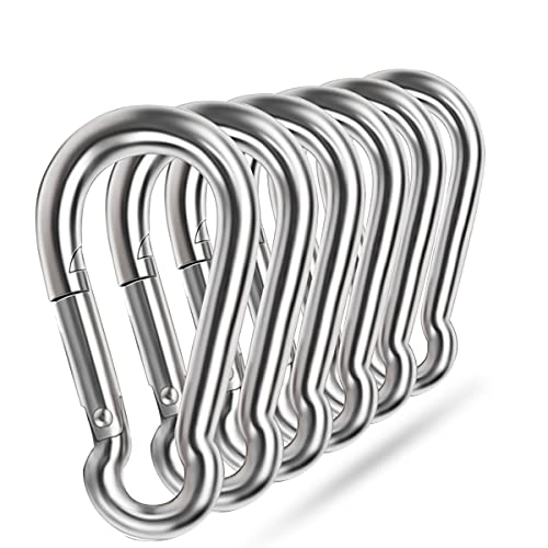 Ekunbuy 4 Inch Heavy Duty Stainless Steel Spring Snap Hooks (6 Pack) for Hammocks & Outdoor Use