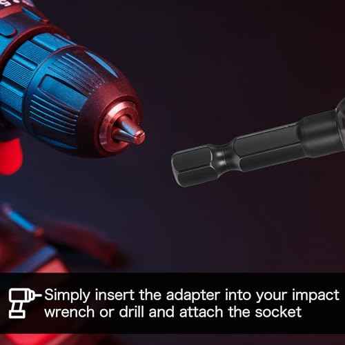 5pcs 3/8 Impact Socket Adapter, Drill Adapter 1/4 to 3/8 Socket Driver Adaptor Kit Hex Shank Impact Adapter for Impact Driver Automotive DIY Extension Bits Handle Nut Driver and Drills(3/8)