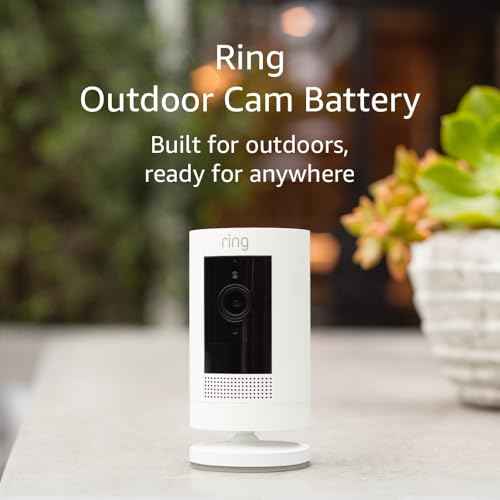 Ring Outdoor Cam (Stick Up Cam) | Weather-Resistant Outdoor Camera, Live View, Color Night Vision, Two-Way Talk, Motion alerts, Works with Alexa | White