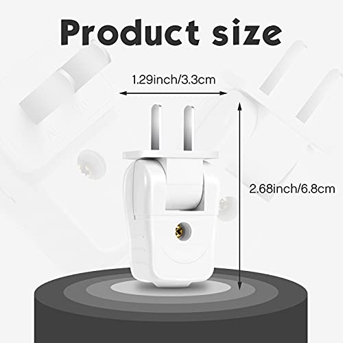 TOODOO 3 Pack Replacement 2 Prong Lamp Plugs - White, 10A Power Cord Connectors
