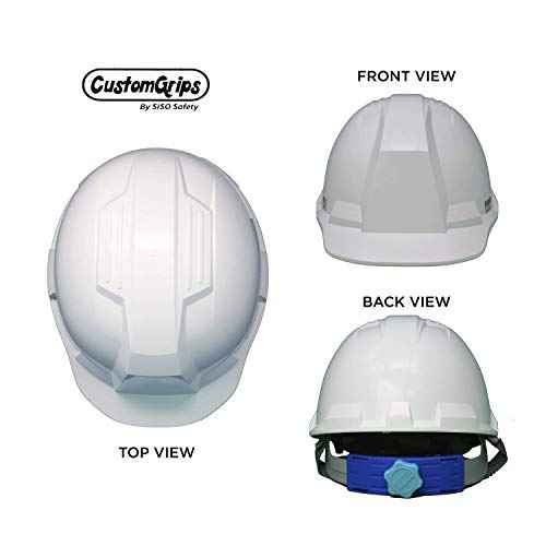 CustomGrips By SISO Safety ANSI Z89.1 Customizable Polished 6 Point Suspension Safety Hard Hat for Heat Protection, Construction Helmet, Front and Side Impact Protected, Fully Adjustable