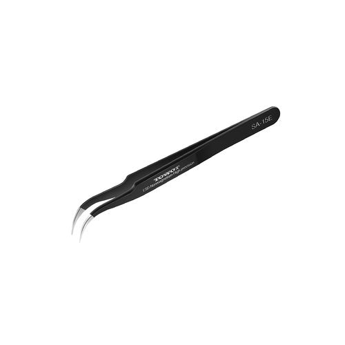 TOWOT Precision Tweezers, Upgraded Anti-Static Stainless Steel for Electronics, Craft, Soldering, and Experimental Work, Jewelry Making Curved Tweezers