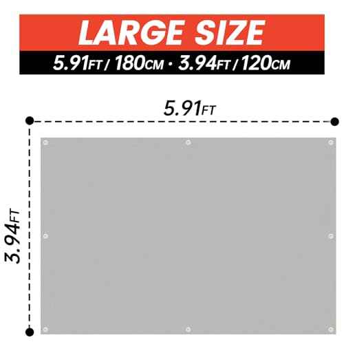 Heavy Duty Welding Blanket, 4x6ft Silicone Coated Fiberglass Welding Curtain with Grommets, Fireproof Insulation Blanket for Industrial Welding Cutting, Multi-use Fire Blankets for Smoker Grill-Grey