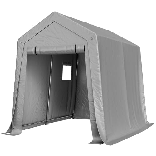 Aoxun Gray 6x8x7 FT Outdoor Portable Storage Shed Tent for Motorcycle & Equipment