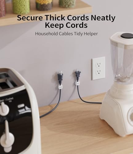 White 9 Pack Magnetic Cable Clips Cord Organizer for Desk & Home