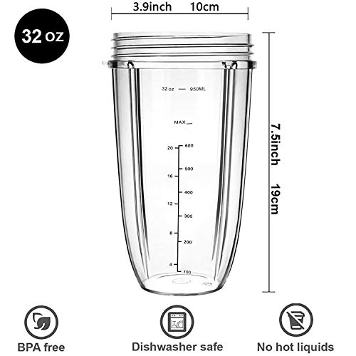 32oz Nutribullet Replacement Cup & Blade Kit for 600W/Pro 900W – 32OZ Cups & Blade – GahsElec