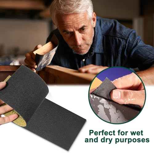 20PCS Sand Paper 360 Grit Sandpaper Sheets, 9 x 3.6 Inch Wet Dry Sandpaper Sheets, Sand Paper for Metal, Wood Furniture, Automotive and Crafts