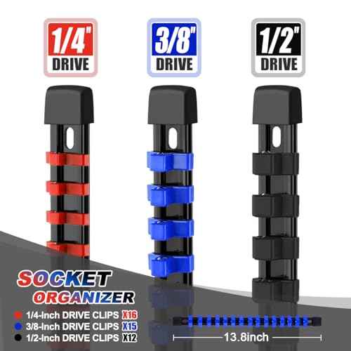 3-Piece Socket Organizer Rail Set, Premium Holder, Heavy-Duty Rack Kit ? 1/4¡±, 3/8¡±, 1/2¡± Sizes ? Ideal for Tool Storage
