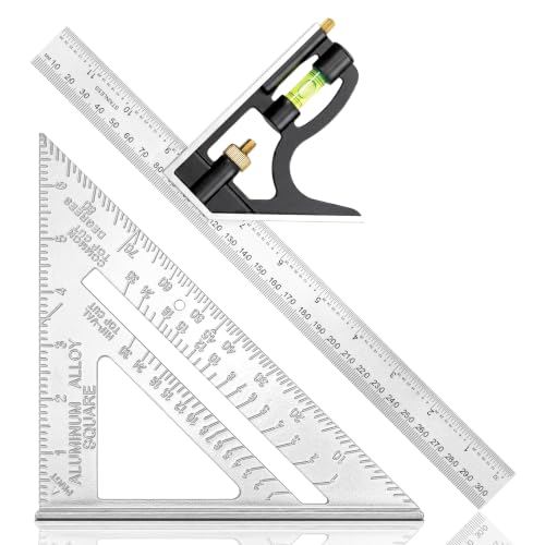 Combination Square 12 Inch and 7 Carpenter Tool Set