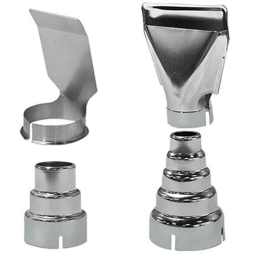 4Pcs Heat Gun Nozzles Kit, Heat Gun Accessories, Stainless Steel Reflector Nozzle, Hot Air Gun Soldering Station Nozzle Tool