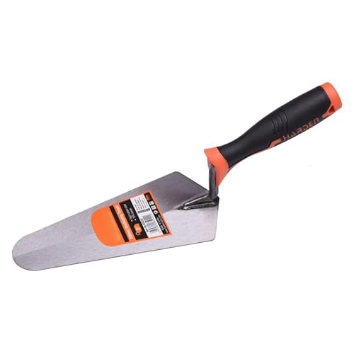 Edward Tools 6¡± Brick Laying Trowel - High Carbon Steel Gauging Brick Trowel For Placing Mortar between Brick, Stone and Concrete - Ergonomic Rubber Grip Handle