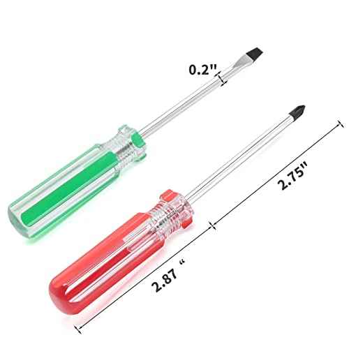 Piutouyar Magnetic Screwdriver Set 2 PCS, 3 Inch Steel Shaft Magnetic 5mm Phillips and Flat Head Tips Screwdriver for Computer Repairing, Automobile Tools and Home Appliances