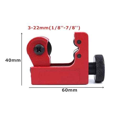 YXQ Mini Arrow Cutter 3-22mm (1/8'' - 7/8'') Adjustable Tube Cutter for Copper Pipe/Stainless Steel Tubing,Red
