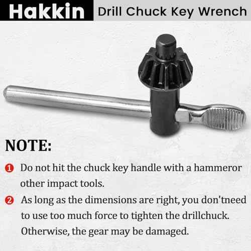 5PCS Drill Chuck Key Wrench 3/4" 5/8" 1/2" 3/8" 1/4" Carbon Steel Heavy Duty Thumb Handle Replacement Drill Clamping Wrench for Electric Drill Clamping Tool