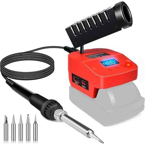Cordless Soldering Iron Station Tool for Milwaukee M18 18V Battery,Portable Electric Fast Heating Up Soldering Iron with USB&Type C for M18 for DIY,Appliance Repair,Wire Welding(NO Battery)