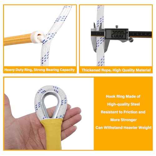 Emergency Fire Escape Ladder Flame Resistant Safety Extension Rope with 2 Hooks, 2 Story Homes Reusable Compact Portable External Ladder (2 M / 6.6 FT)