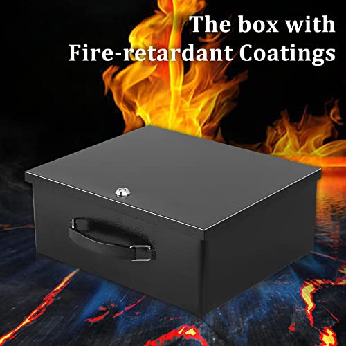 Dalmbox X-Large Fire Resistant Document Safe with Key - Black