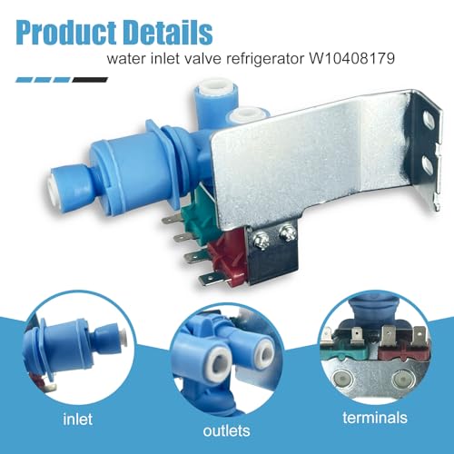 Whirlpool W10408179 Refrigerator Water Inlet Valve with 3 Ports